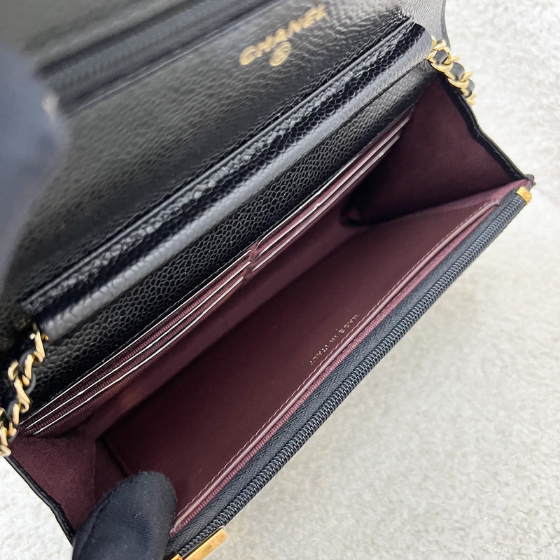 Chanel Classic Wallet on Chain WOC in Black Caviar and GHW