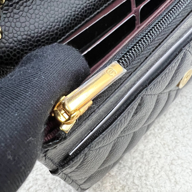 Chanel Classic Wallet on Chain WOC in Black Caviar and GHW