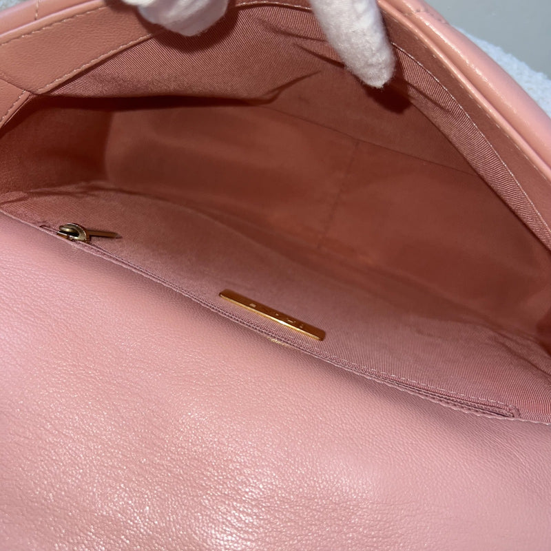 Chanel 19 Small Flap in Light Pink Goatskin and 3-tone HW