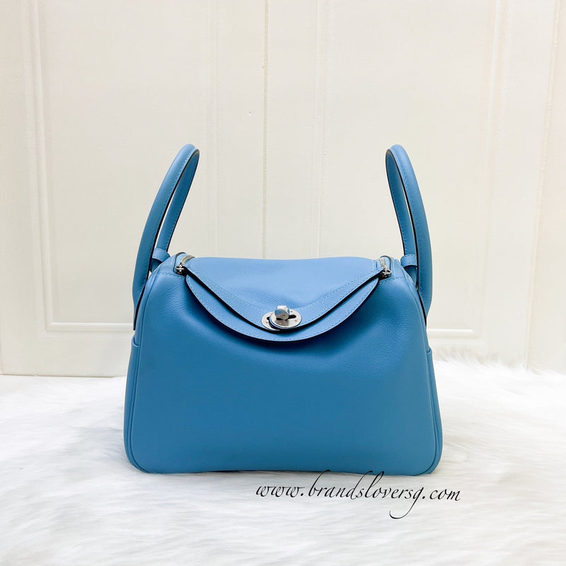 Hermes Lindy 26 in Sky Blue (Likely Bleu Du Nord) Evercolor Leather and PHW