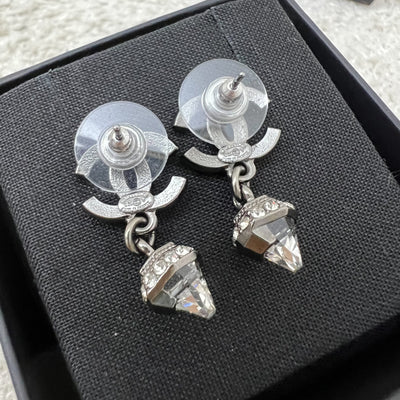 Chanel Dangling Earrings with Crystals in SHW