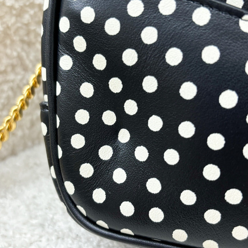 Saint Laurent YSL Lou Camera Bag in Mono Polka Dots Calf Leather and GHW