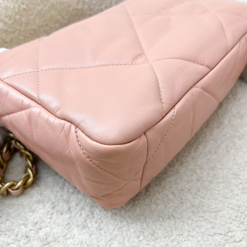 Chanel 19 Small Flap in Light Pink Goatskin and 3-tone HW