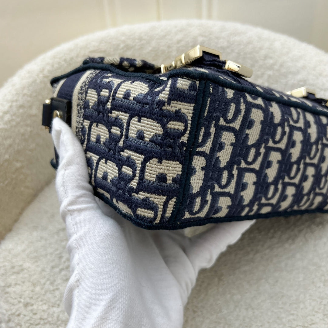 Dior Small Diorcamp Bag in Blue Oblique Embroidery (Model