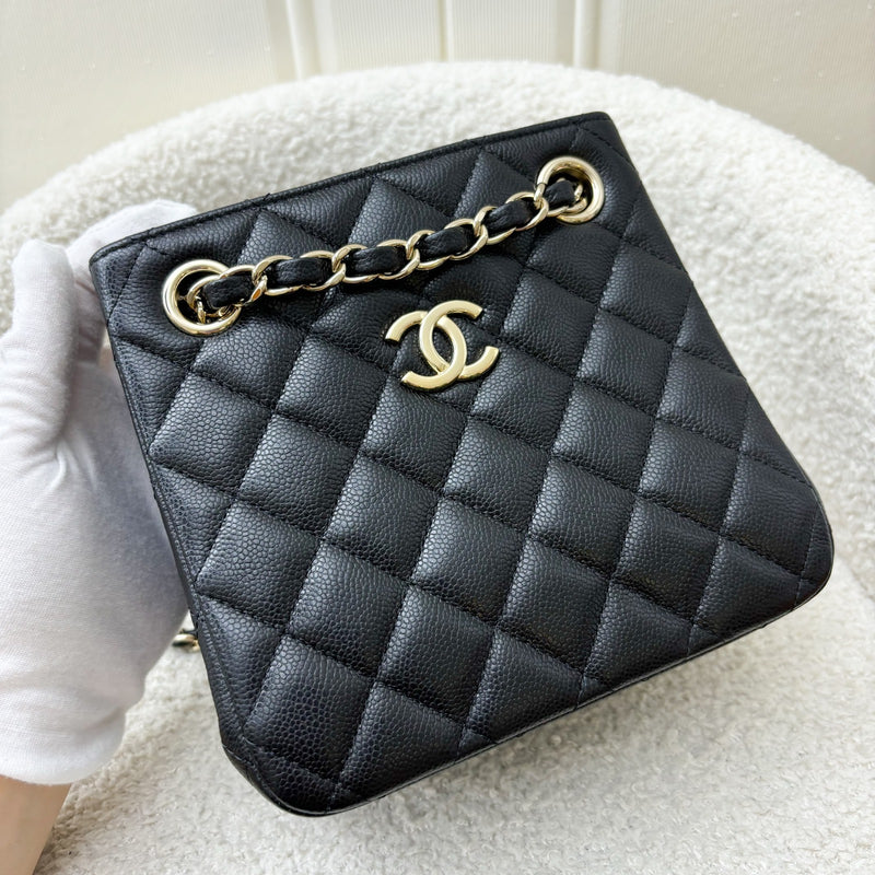 Chanel 24P Bucket Bag in Black Caviar and LGHW