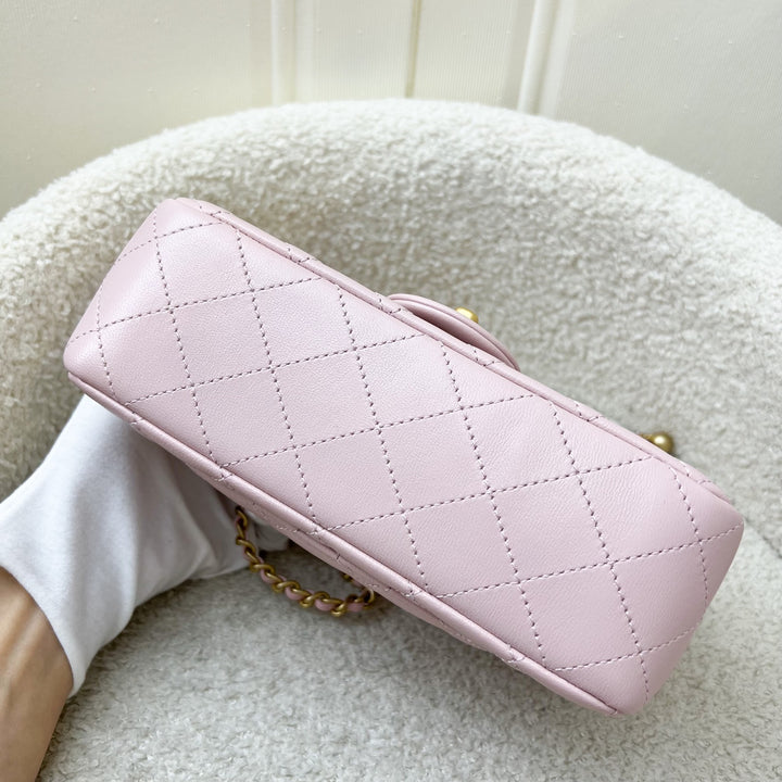 Chanel Pearl Crush Mini Rectangle Flap in 24K Sakura Pink Stiff