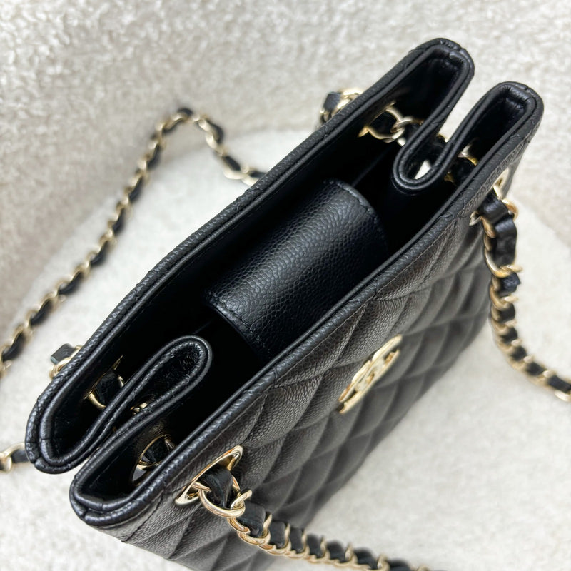 Chanel 24P Bucket Bag in Black Caviar and LGHW