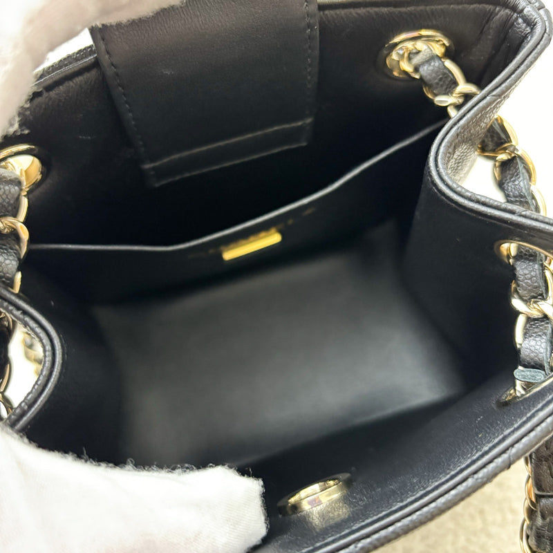 Chanel 24P Bucket Bag in Black Caviar and LGHW