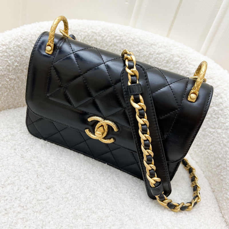 Chanel 21B Seasonal Flap in Black Calfskin and AGHW