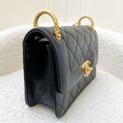 Chanel 21B Seasonal Flap in Black Calfskin and AGHW