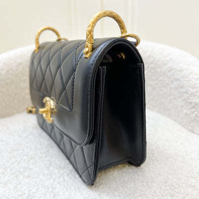 Chanel 21B Seasonal Flap in Black Calfskin and AGHW