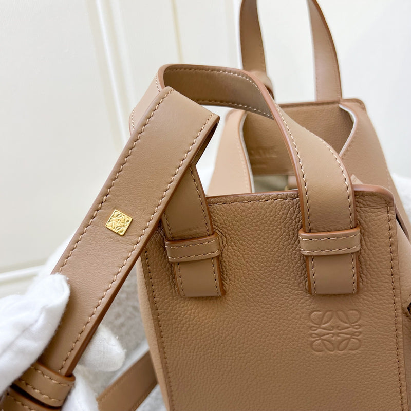 Loewe Compact Hammock Bag in Toffee Soft Grained Calfskin and GHW