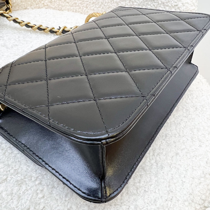 Chanel 21B Seasonal Flap in Black Calfskin and AGHW