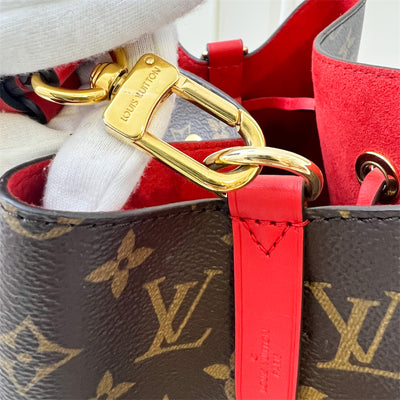 (Partial payment) LV Neonoe MM in Monogram Canvas with Coquelicot Red Interior and Strap