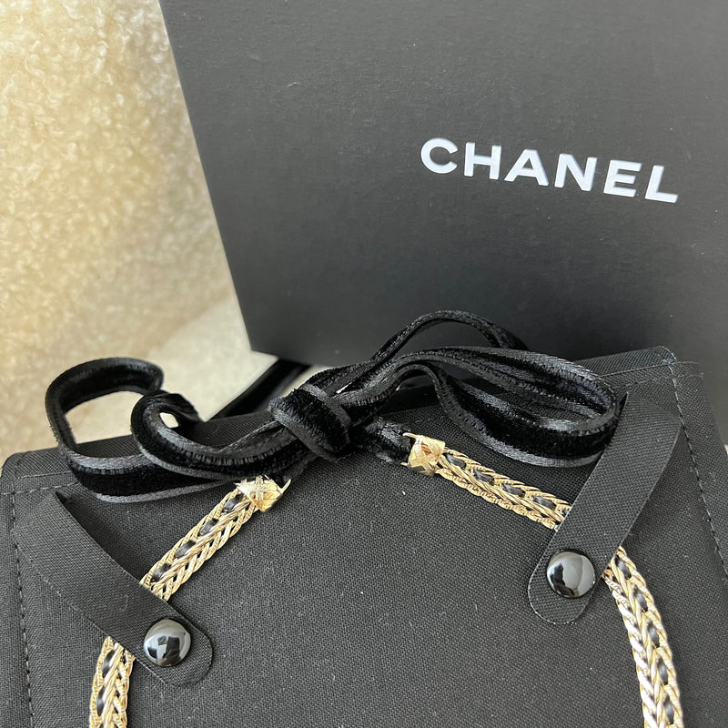 Chanel Necklace / Hairband / Belt with Crystals in Black Velvet and LGHW