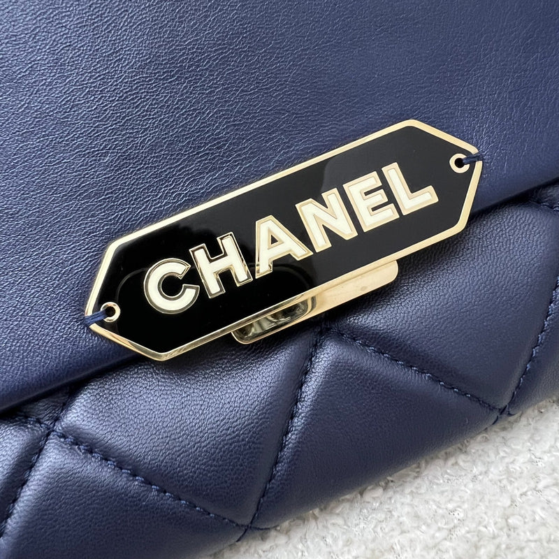 Chanel Seasonal Clutch With Chain in Navy Blue Lambskin and LGHW