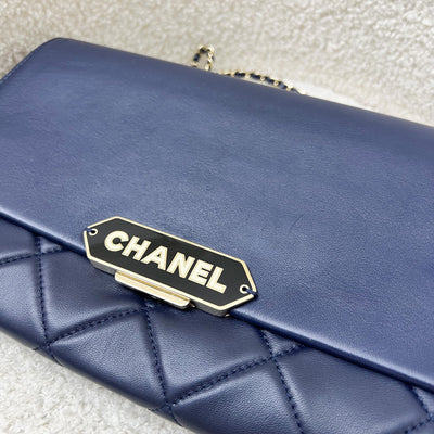 Chanel Seasonal Clutch With Chain in Navy Blue Lambskin and LGHW