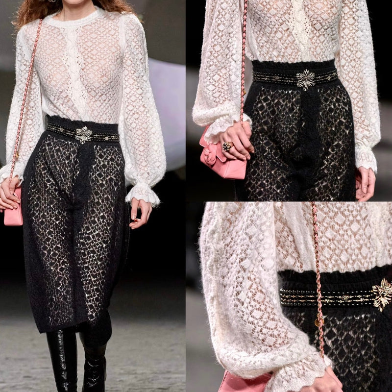 Chanel 23K Runway Pullover in White Alpaca and Polyamide (Model: P75692)