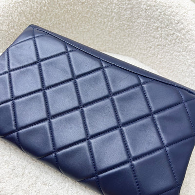 Chanel Seasonal Clutch With Chain in Navy Blue Lambskin and LGHW