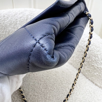 Chanel Seasonal Clutch With Chain in Navy Blue Lambskin and LGHW