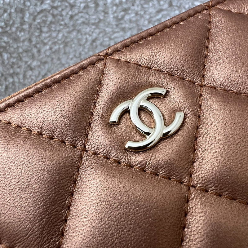 Chanel Medium O-Case Clutch in Bronze Lambskin and LGHW