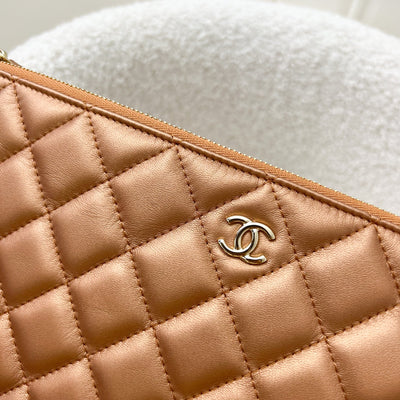 Chanel Medium O-Case Clutch in Bronze Lambskin and LGHW