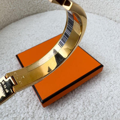 Hermes Clic H Bracelet in White Blanc Enamel and GHW