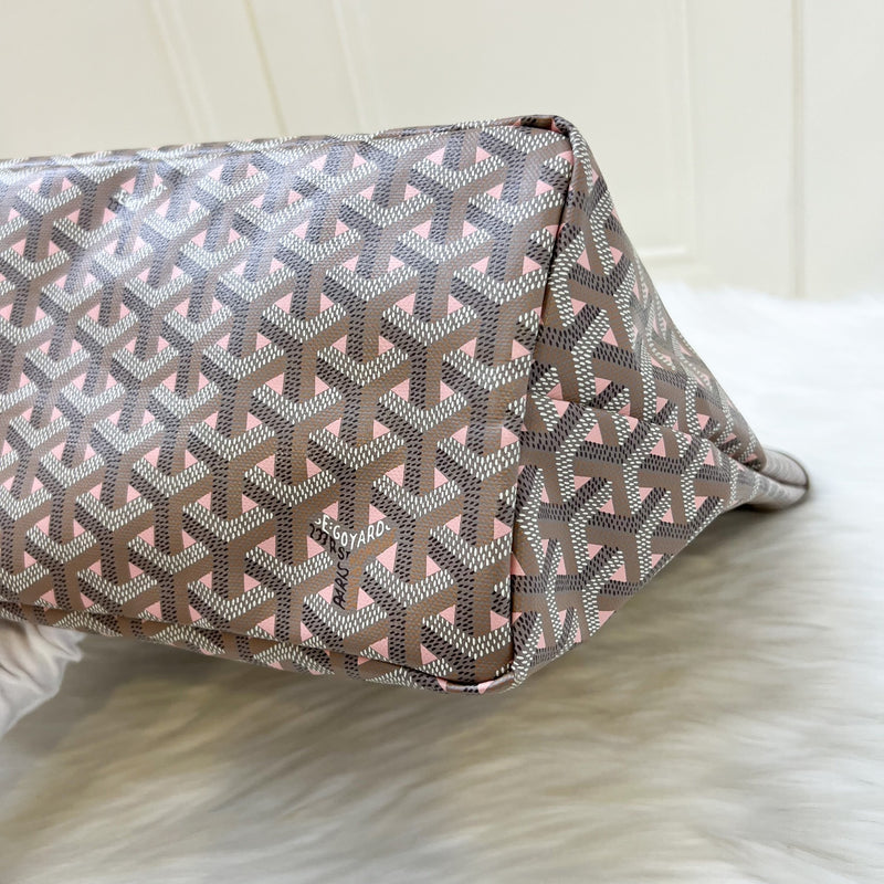 Goyard Saint Louis Claire Voie PM Tote in Limited Edition Grey / Pink Canvas and Pink Interior