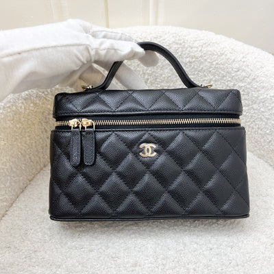 [Brand New Aug 2025] Chanel 25B Vanity / Clutch with Chain (LP Style Bag) in Black Caviar and LGHW (Model: AP4385)