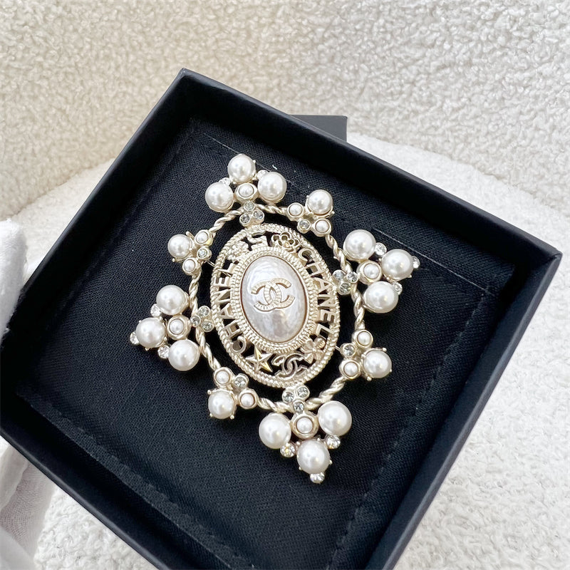 Chanel 20C VIP Brooch with Crystals and Pearls