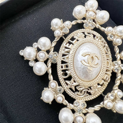 Chanel 20C VIP Brooch with Crystals and Pearls