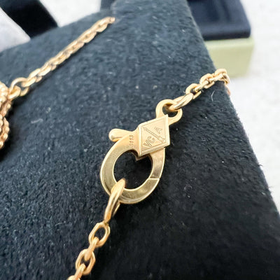 Van Cleef & Arpels VCA Vintage Alhambra Pendant Necklace in Hammered 18K Rose Gold (Extended) (Ref: VCARN9ZS00)