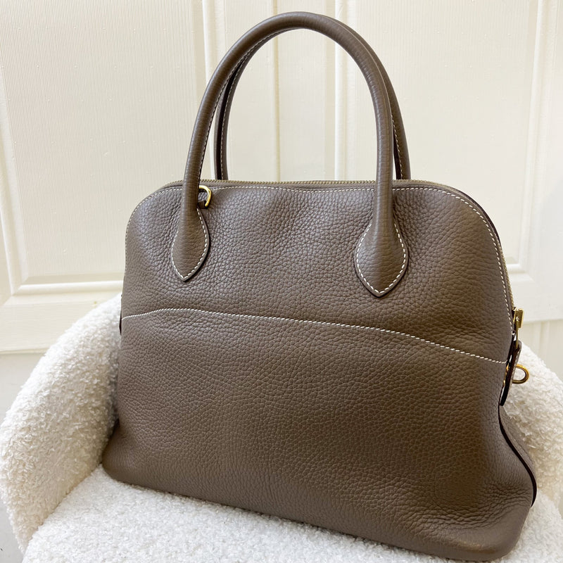 Hermes Bolide 31 in Etoupe Clemence Leather and GHW