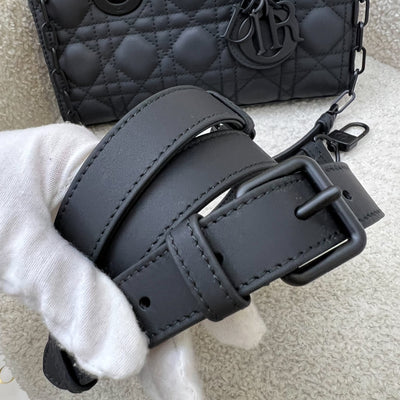Dior Small Lady D-Joy Bag in Black Ultramatte Cannage Calfskin and Black HW (Model: M0613SLOI)