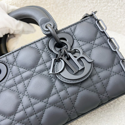 Dior Small Lady D-Joy Bag in Black Ultramatte Cannage Calfskin and Black HW (Model: M0613SLOI)