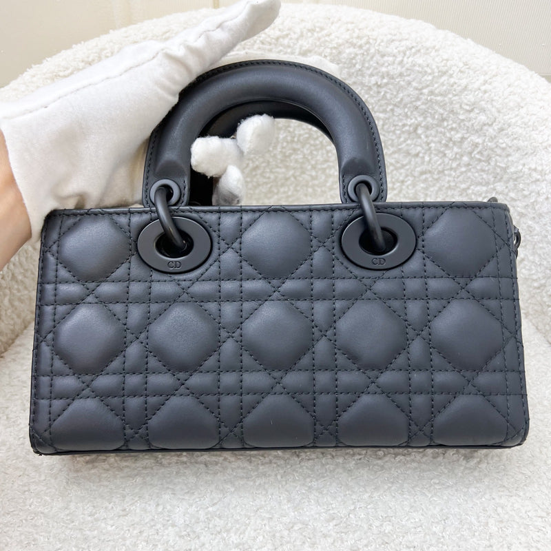 Dior Small Lady D-Joy Bag in Black Ultramatte Cannage Calfskin and Black HW (Model: M0613SLOI)