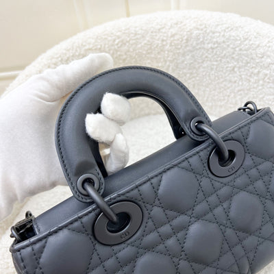 Dior Small Lady D-Joy Bag in Black Ultramatte Cannage Calfskin and Black HW (Model: M0613SLOI)
