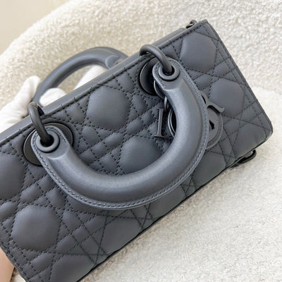 Dior Small Lady D-Joy Bag in Black Ultramatte Cannage Calfskin and Black HW (Model: M0613SLOI)