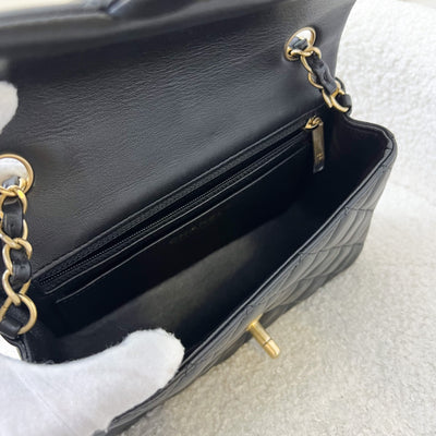 Chanel Classic Mini Rectangle Flap in Black Lambskin and AGHW