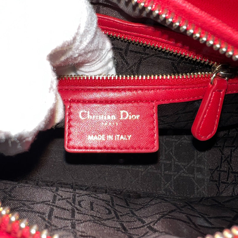 Dior Medium Lady Dior in Red Lambskin and GHW