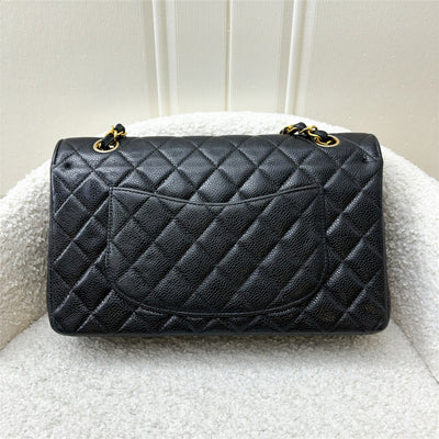 Chanel Vintage Medium Classic Flap CF in Black Caviar and 24K Gold-Plated HW