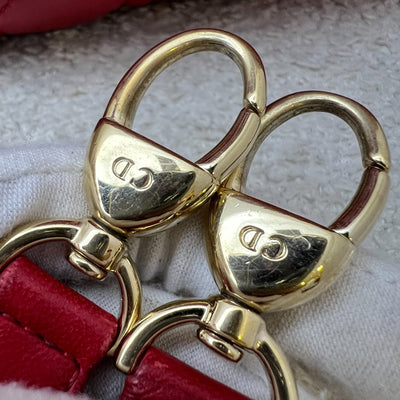 Dior Medium Lady Dior in Red Lambskin and GHW