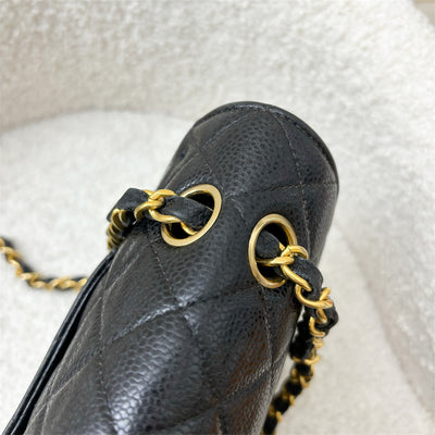 Chanel Vintage Medium Classic Flap CF in Black Caviar and 24K Gold-Plated HW