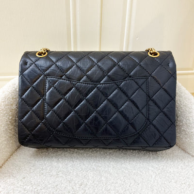 Chanel 2.55 Reissue 226 Flap in Black Distressed Calfskin and AGHW
