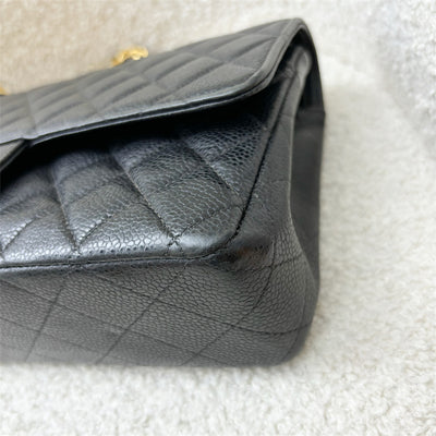 Chanel Vintage Medium Classic Flap CF in Black Caviar and 24K Gold-Plated HW