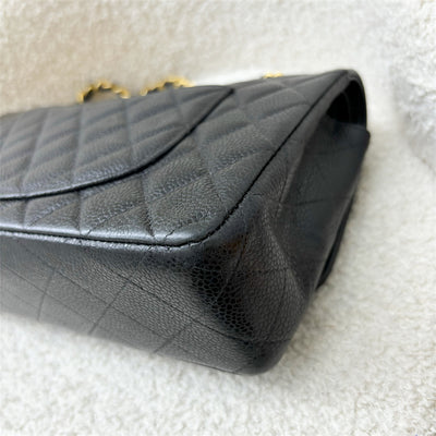 Chanel Vintage Medium Classic Flap CF in Black Caviar and 24K Gold-Plated HW