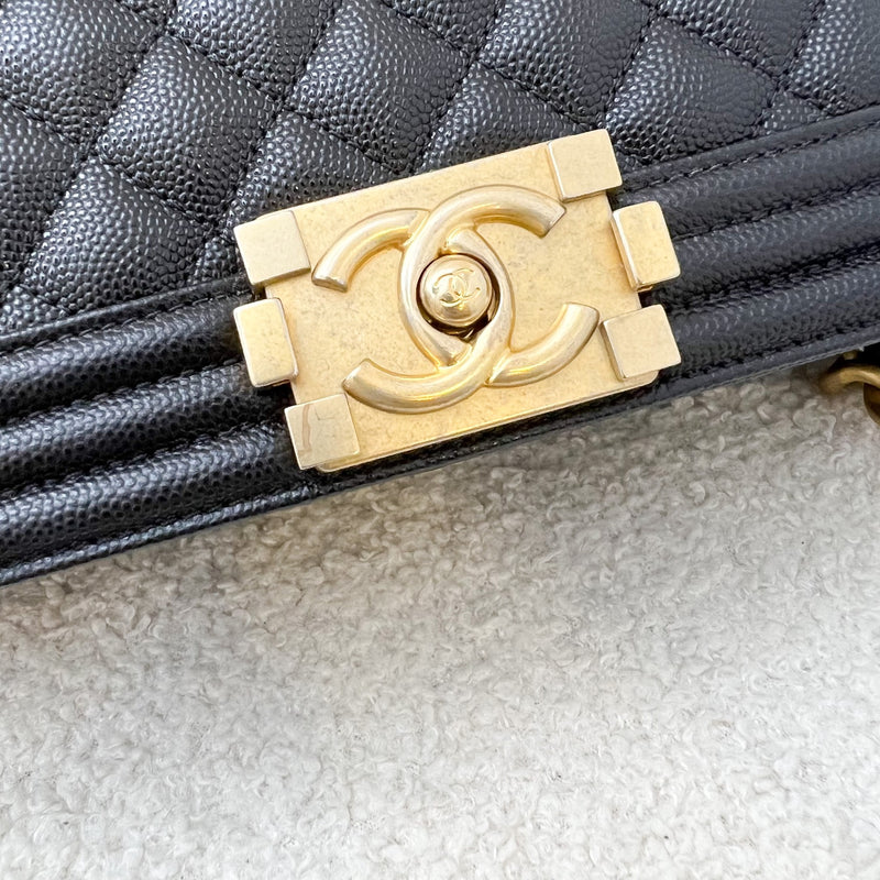 Chanel Medium 25cm Boy Flap in Black Caviar and AGHW