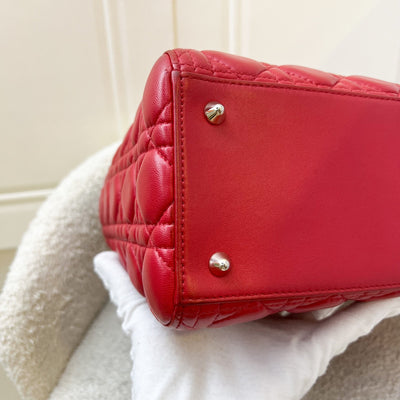 Dior Medium Lady Dior in Red Lambskin and GHW