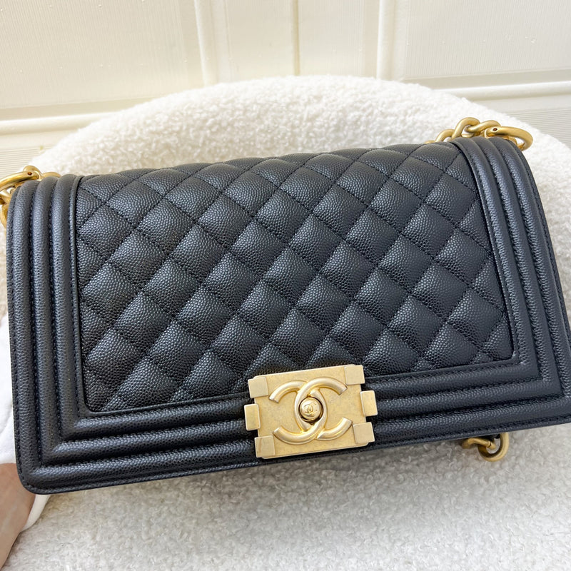 Chanel Medium 25cm Boy Flap in Black Caviar and AGHW