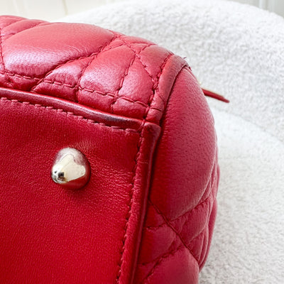 Dior Medium Lady Dior in Red Lambskin and GHW